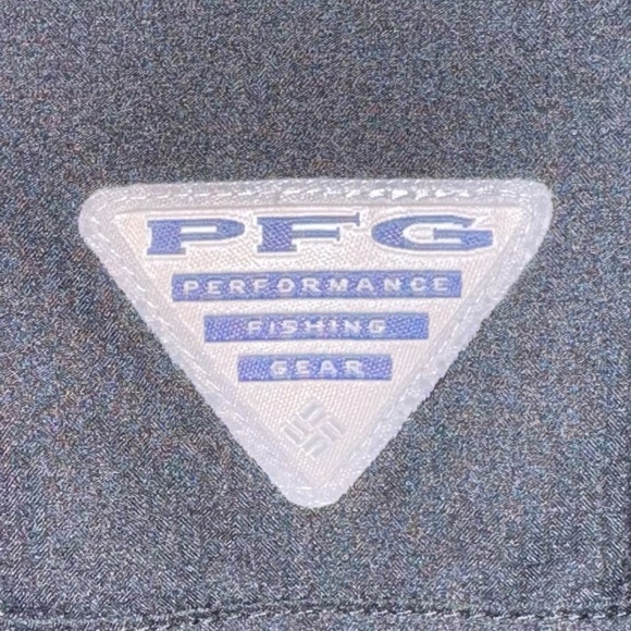 📌Columbia Men’s LARGE Black S SLEEVE PFG Button Up Shirt Outdoor Fishing - Picture 8 of 9